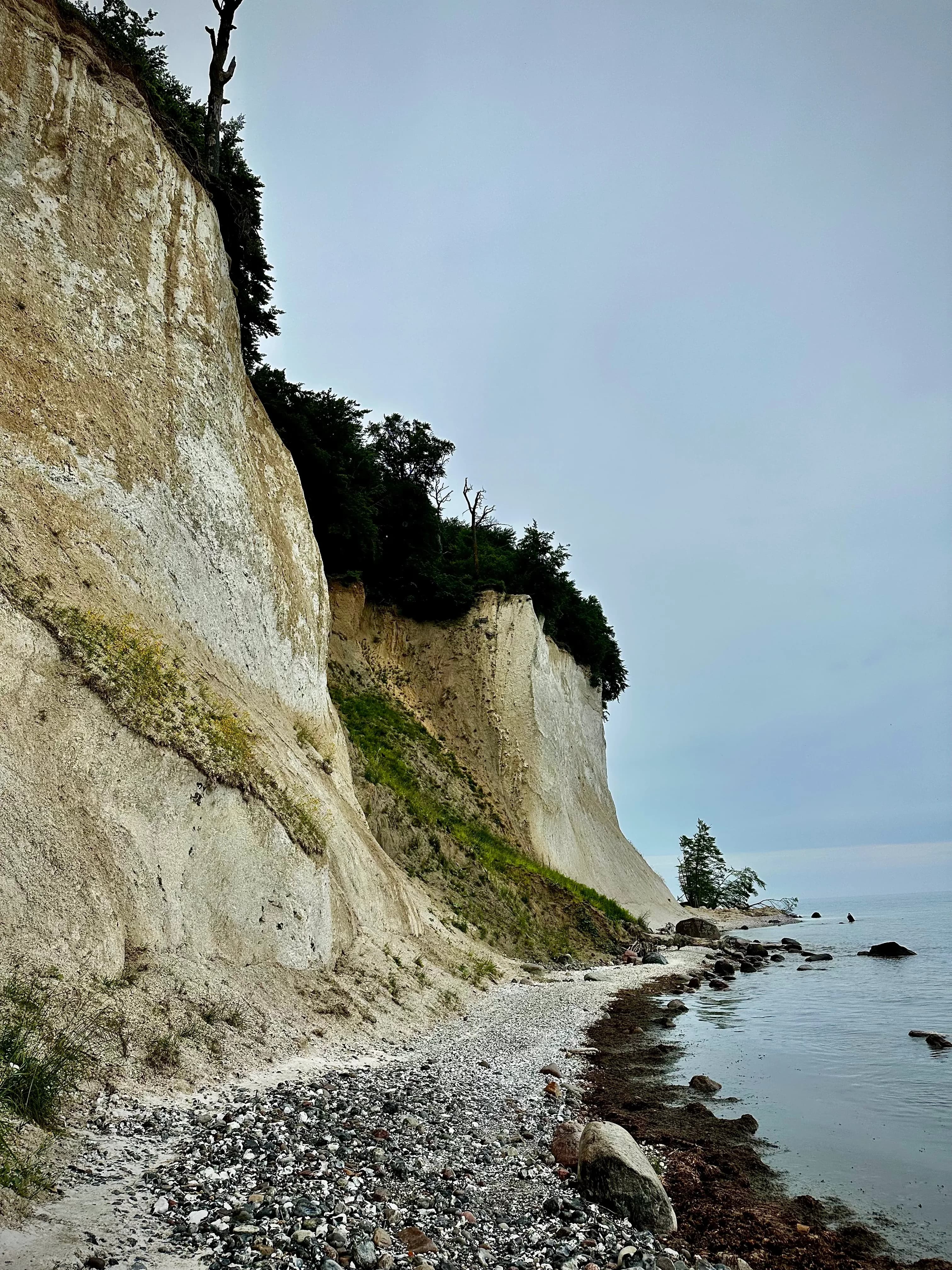 Chalk cliffs and stone beach in Jasmund National Park