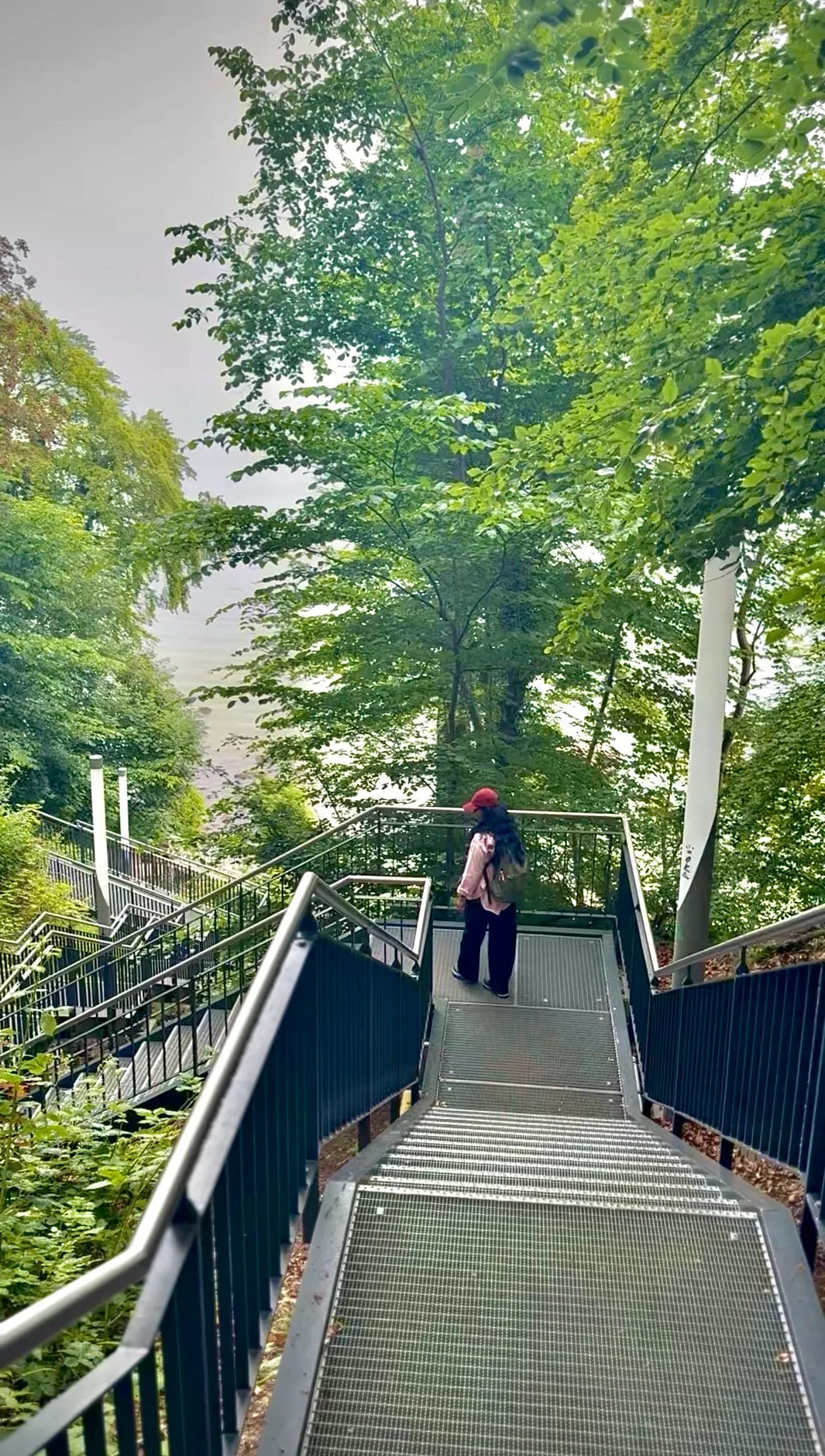 Stairs leading down to the stone beach near Sassnitz