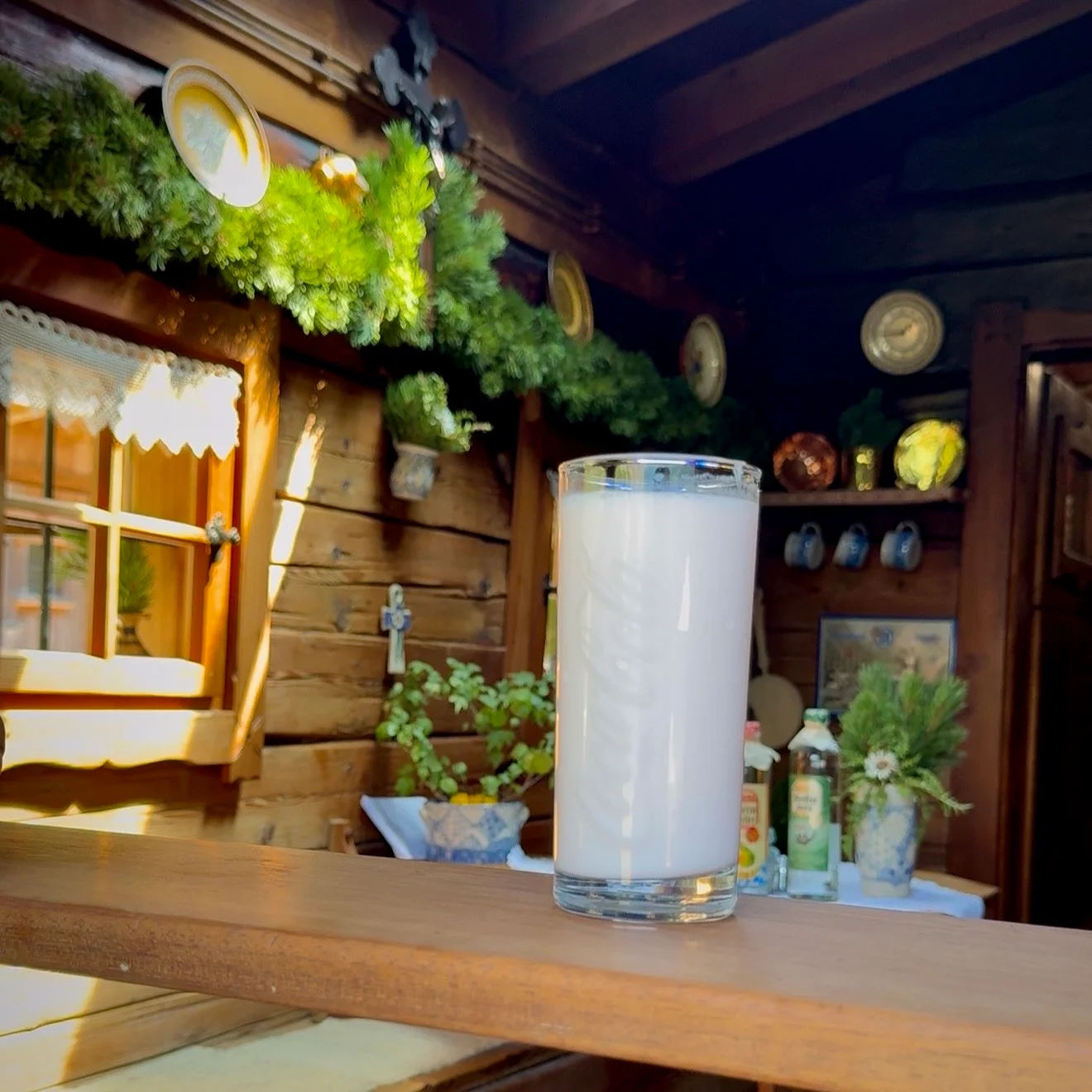 Fresh buttermilk served at Fischunkelalm after the long hike